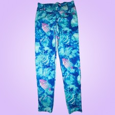 Champion Duo Dry Girls Size L 10/12 Blue Tropical Fish Athletic Leggings