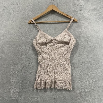 Align Tank Top Women Small Pink Lace Y2K Coquette Vintage