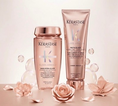 Kerastase Gloss Absolu Bain Hydra Glaze Shampoo & Conditioner 8.45oz/250ml SET 