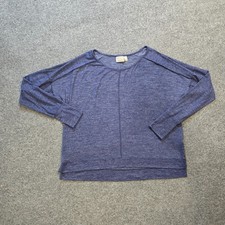 Athleta Top Women Size Small Blue Sweatshirt Long Sleeve Stretchy Lounge Casual
