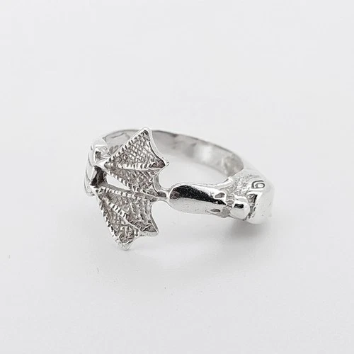 Vintage Silver Goose Ring Duck Swan Wraparound Band Pinky Ring 925 Silver Size L