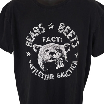 Bears Beets Battlestar Galactica T Shirt Mens Size XL Black The Office TV Series