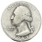 1943 Washington Quarter Silver 25C Better Date Denver Mint Circulated