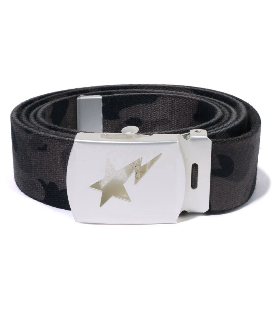 Authentic a bathing ape babe color camo sta GI belt black new | eBay