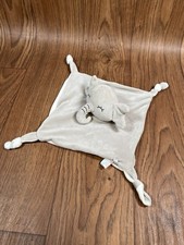 BBSKY ELEPHANT CUDDLY BLANKET SNUGGLE ELEPHANT GREY WHITE