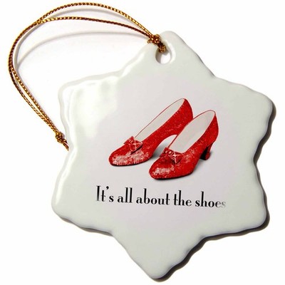 3dRose Wizard of Oz Ruby Slippers Ornament Its All About The Shoes 3-Inch