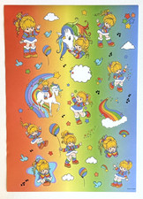 Hallmark HMK   Rainbow Brite   Sticker Sheet Starlite, Rainbows, and Music