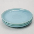 3 Vintage FIRE-KING DELPHITE BLUE GLASS SAUCERS 5 .75" VERY NICE CONDITION