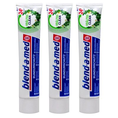 3 x Blend a Med Kräuter Clean mit Fluorid Extra Frisch Clean 24 h Rundum Schutz