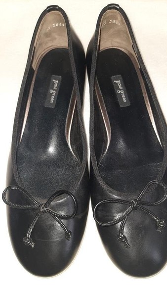 Women Paul Green Heels Black Leather 37.5 #C3NK