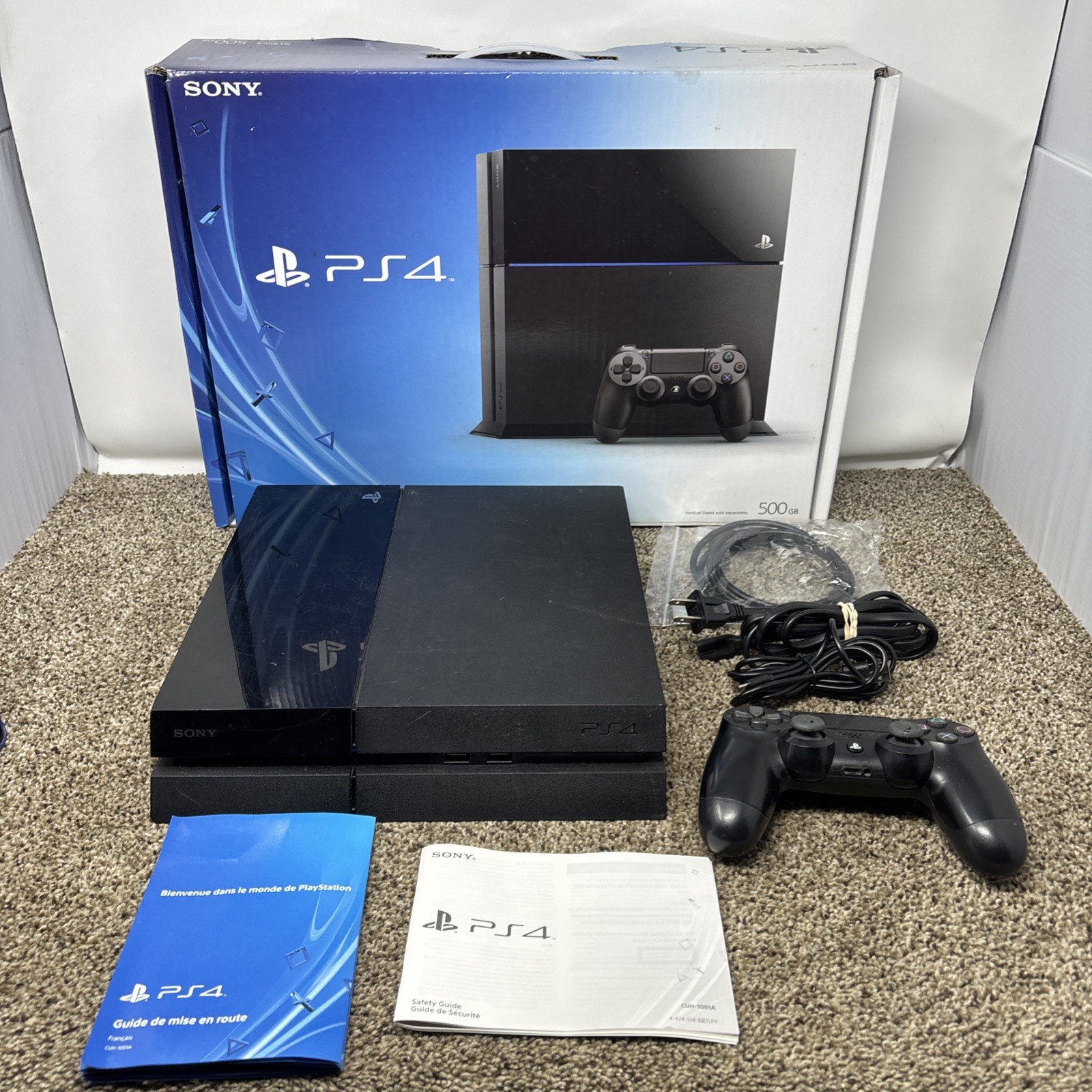 Sony PlayStation 4 PS4 Console Bundle 500gb With All Cables OEM Controller Works