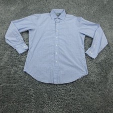Polo Ralph Lauren Shirt Mens 16 Large Blue Classic Fit Plaid Long Sleeve Dress