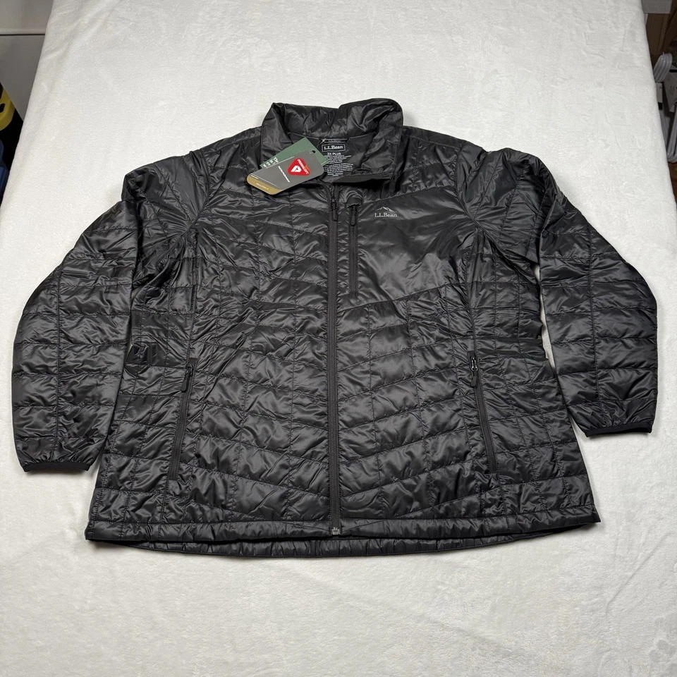 LL Bean PrimaLoft Packaway Black Jacket Full Zip Women's 3X Plus Lightweight - Image 2 of 4