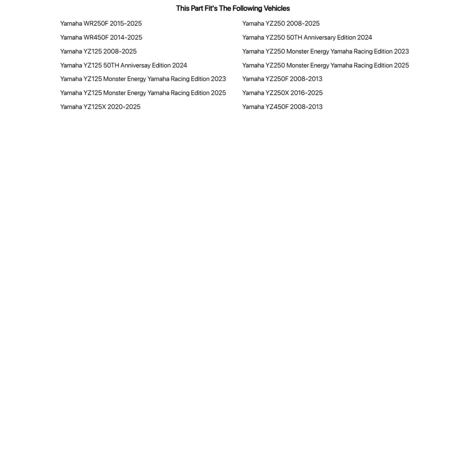 Buje de motocicleta Tusk Impact - blanco delantero para Yamaha YZ250F 2008-2013 Foto 2 de 4