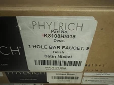 Phylrich Kitchen & Bar Single Hole Bar Faucet K8108H Satin Nickel