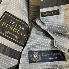 GRAY JOS. A. BANK RESERVE Super 130s WOOL SPORT COAT sz 48L Plaid suit jacket