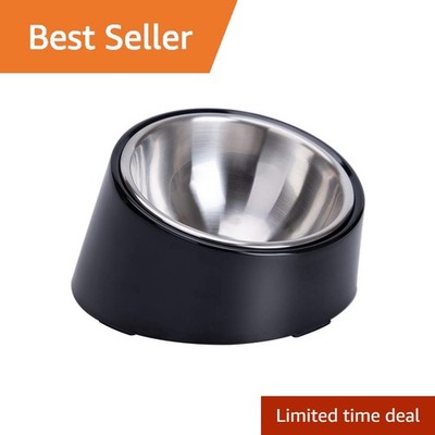 Super Design Slanted Pet Bowl M/1 Cup Dark Black