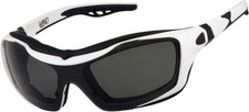 Motorcycle Riding Glasses Extreme Sports Wrap Sunglasses White/Smoke 