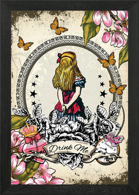 Alice trink mich gerahmtes Wandbild Poster Leinwanddruck Bild