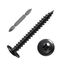  60 pcs  10 3" Black Phillips Truss Head Wood Screws Quick Metal Self Tapping