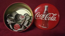 Coca Cola, Diet Coke Bottle Cap Collection With Tin. 42 Caps