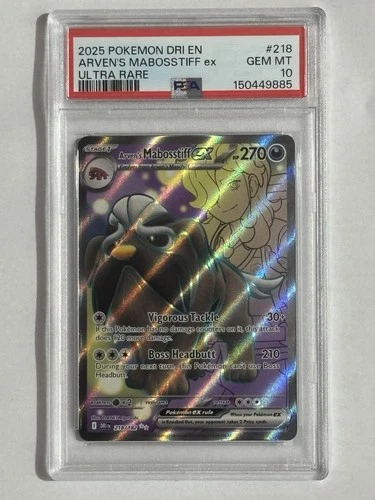 PSA 10 Arven's Mabosstiff ex 218/182 Sv10: Destined Rivals Holo