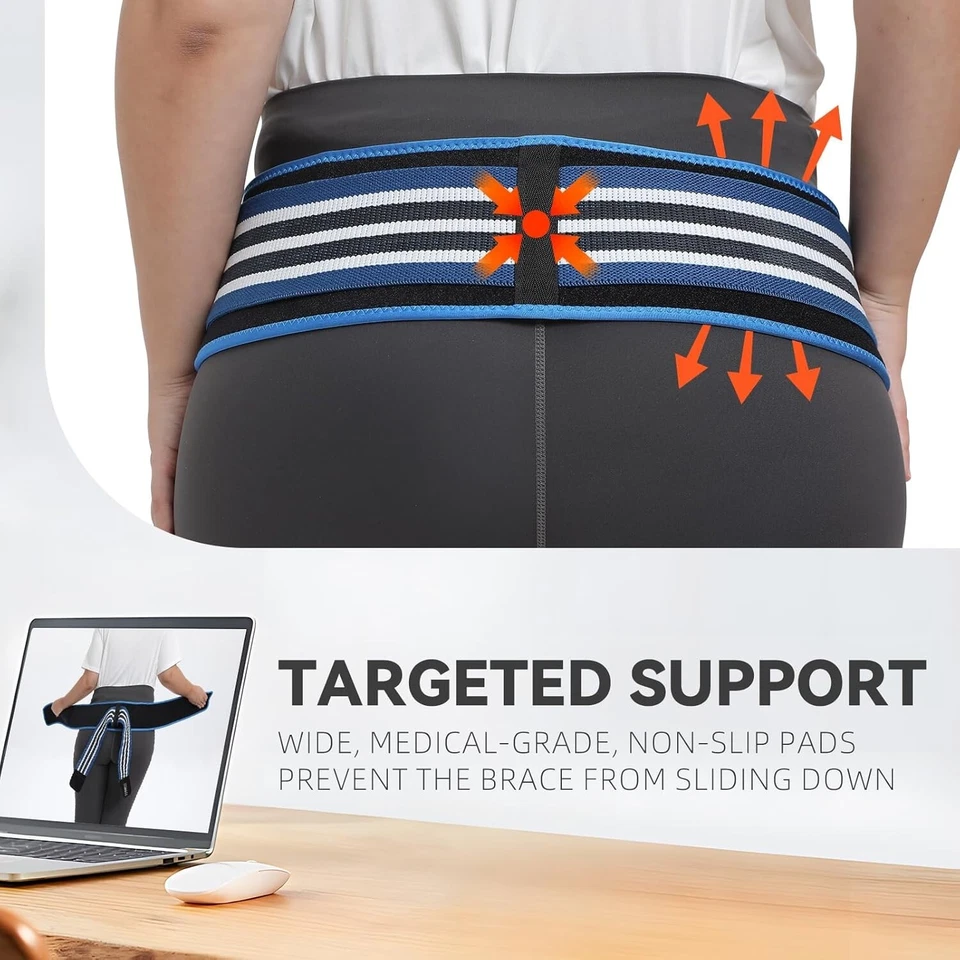 Sacroiliac Hip Belt Adjustable Support for Sciatica Back Pain Pelvic Girdle XL - Image 4 of 4