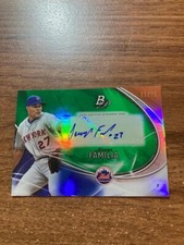 2016 Bowman Platinum Rookie Veterans Autograph  Green /75 Jeurys Familia #PA-JF
