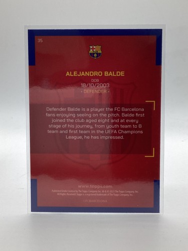 JUEGO TOPPS BARCELONA TEAM 2022/23 ICY FOIL ALEJANDRO BALDE - Imagen 2 de 2