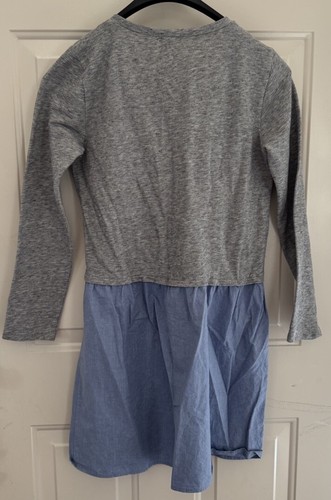 J. Crew Size Medium Mixed Media Dress Knit Chambray Gray Blue K4167 - Picture 2 of 4