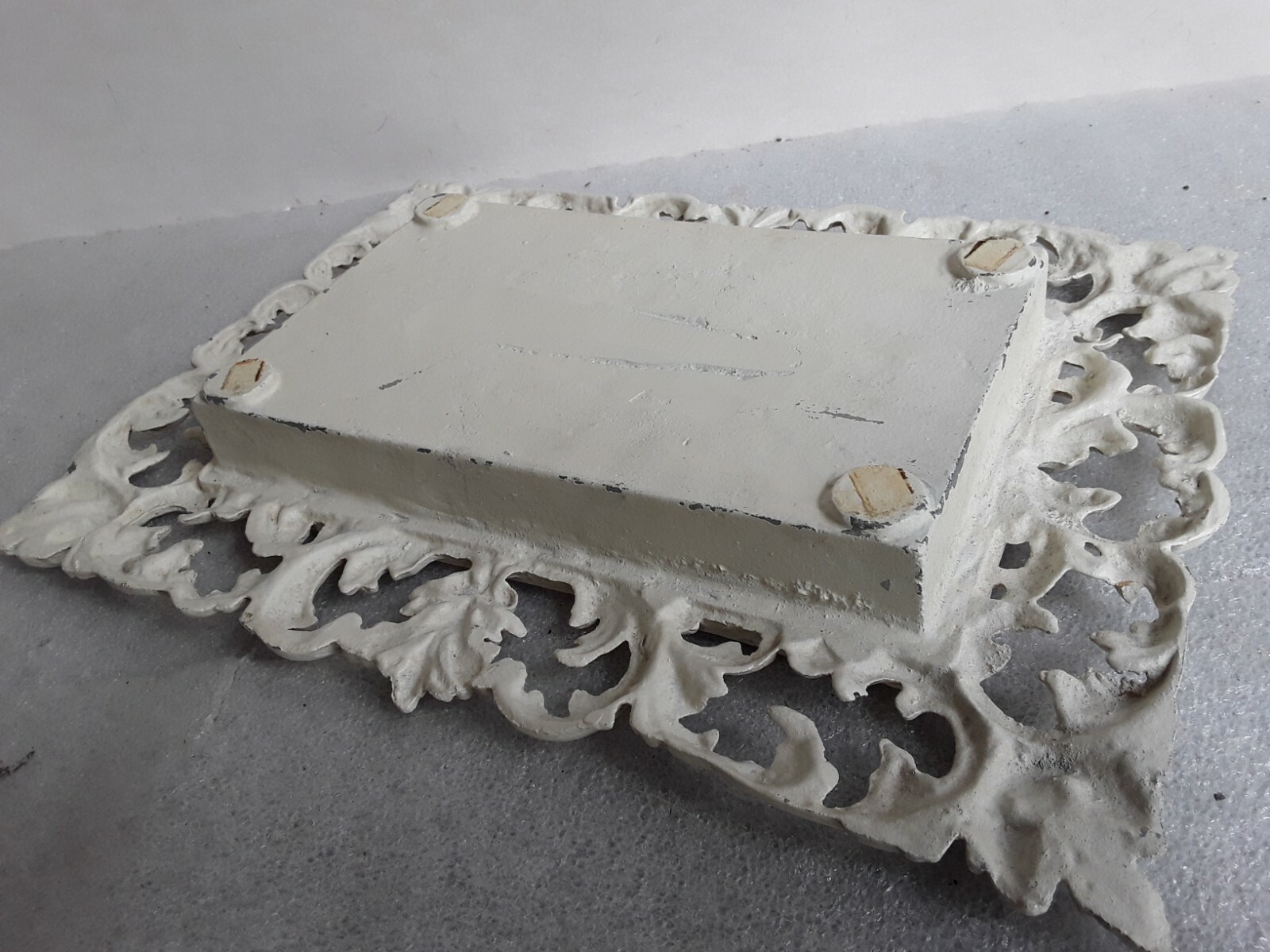 Original antique hall tree umbrella drip pan Vintage cast metal coat