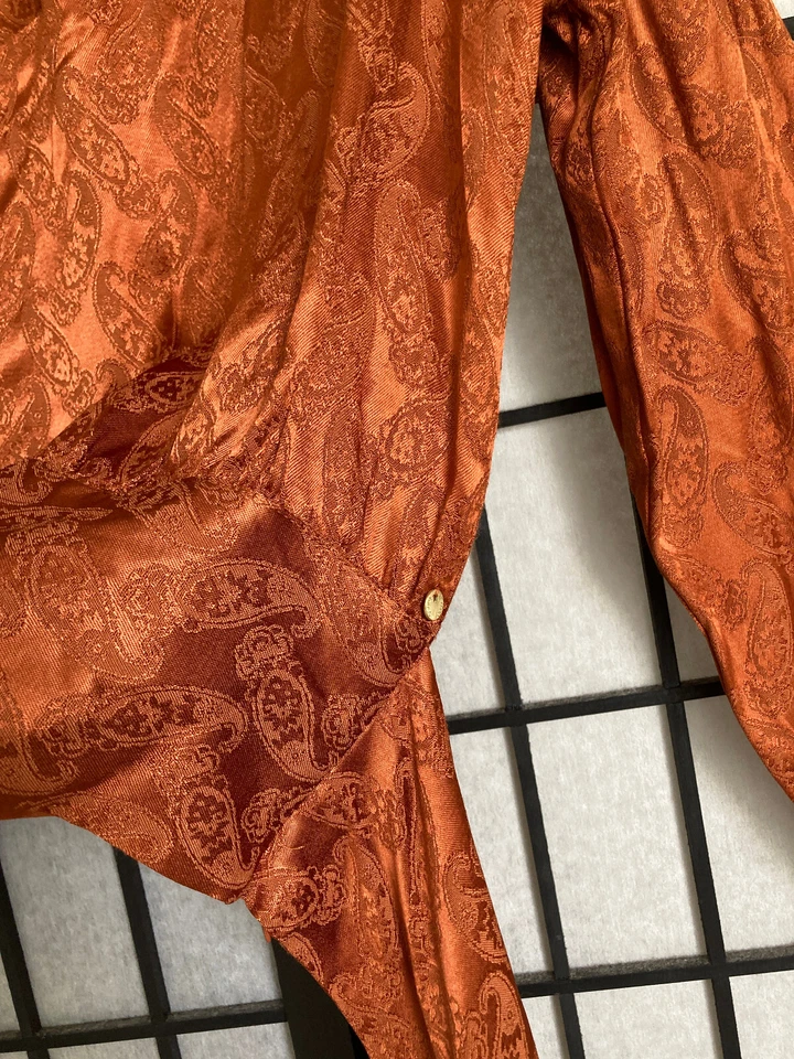 Blusa Scotch & Soda Top Canela Marrón Cintura Corbata Manga Larga Talla M Foto 4 de 4