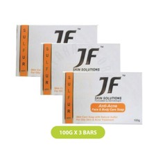 3's x JF Sulfur 10 Anti Acne Face and Body Soap Oily Skin 100g