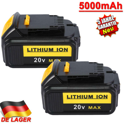 2x für Dewalt 18v akku XR 5,0Ah DCB547 DCB184 DCB182 DCB200 DCB205 DCB181 DCB180