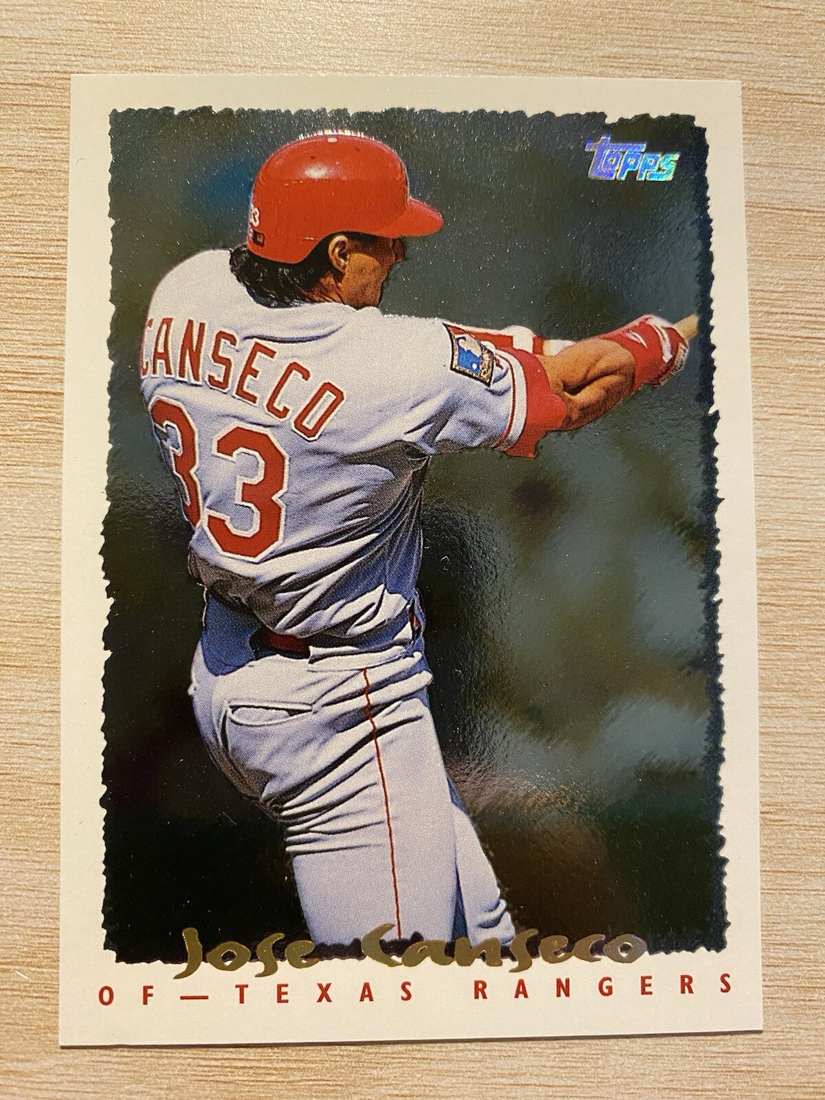 1995 Topps #161 Jose Canseco CyberStats (Spectralight)
