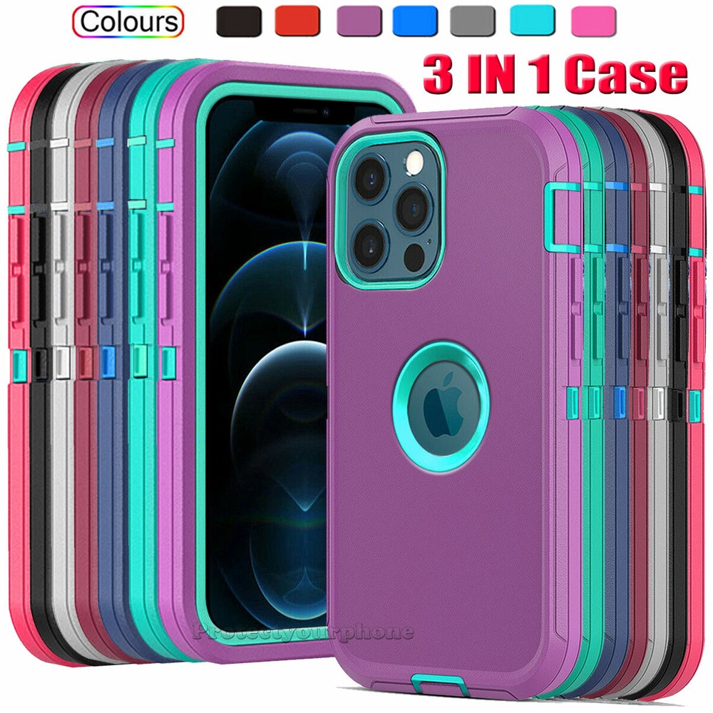 For iPhone 12 13 14 15 16 Pro Max 11 15 Shockproof Heavy Duty Rugged Case Cover