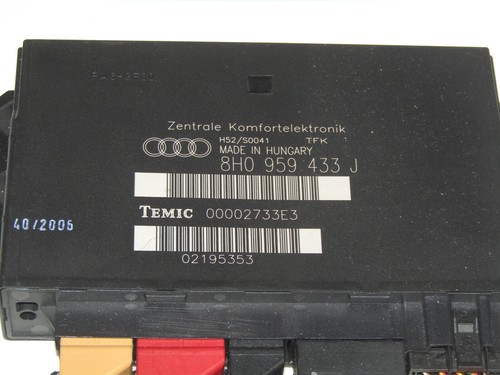03-09 AUDI A4 S4 CONVERTIBLE CCM BCM THEFT COMFORT CONTROL MODULE 8H0 959 433 J - Picture 4 of 4