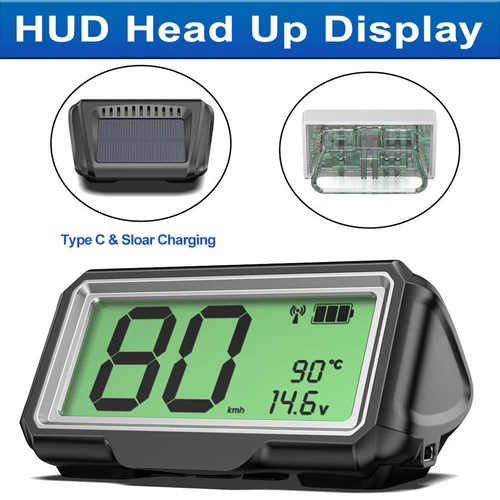 T90 HUD Auto Speedometer OBD2 Speed Coolant Temperature Overspeed Reminder