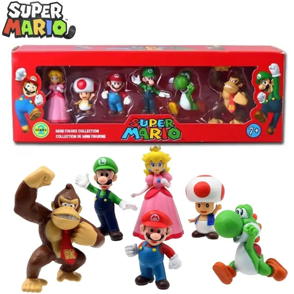 Nintendo Super Mario Toad, Mario, and Peach Action Figure Set - 3pk