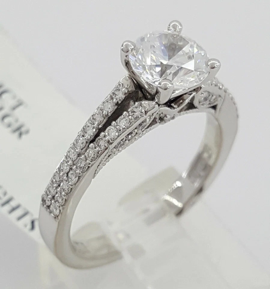 Anillo de compromiso TACORI Simply Tacori 3001 blanco semi-montaje 0,34 ct Rtl $3180 Foto 4 de 4