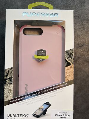 PureGear Pink Dualtek Extreme Rugged Case + Belt Clip for iPhone 7 Plus, 8 Plus