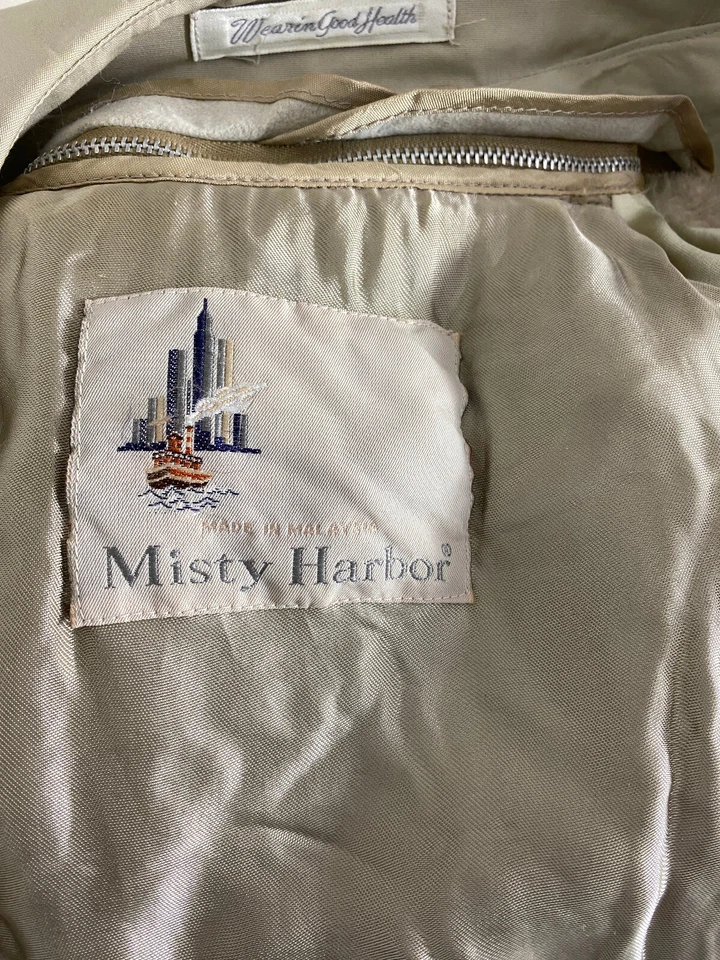 Gabardina Misty Harbor para hombre talla 38 R beige piel sintética forro con cremallera Foto 3 de 4