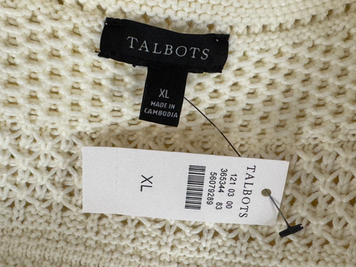 Talbots Ballonärmel Zopfmuster Pullover Damen XL Neu mit Etikett Baumwolle Rundhals Pullover - Bild 10 von 12