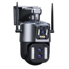 4K 8MP WiFi Surveillance Camera Dual Lens 10X Digital Zoom PTZ OUTDOOR Security