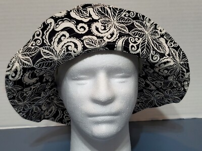 Bucket Hat Cap Floral Navy Blue White OSFM Beach Hawaii  display picture 2