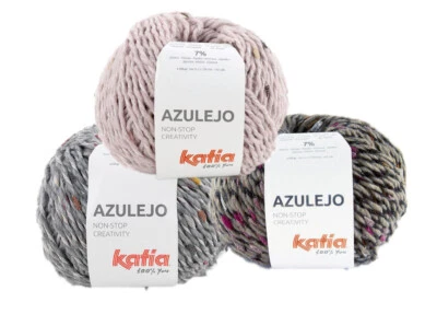 59€/kg 100g Filato Fantasia Morbido KATIA AZULEJO Lana + Alpaca