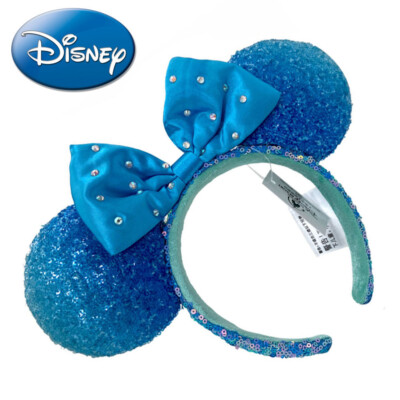 Disney Parks Minnie Mouse Sequin Ear Headband Adult‎ Aqua Blue ?Disney Parks Minnie Mouse Sequin Ear Headband Adult New  main image 2