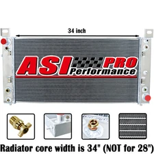 34'' 3Row Radiator For 1999-2014 Chevy Silverado 1500 2500 Suburban 4.8 5.3 6.0L