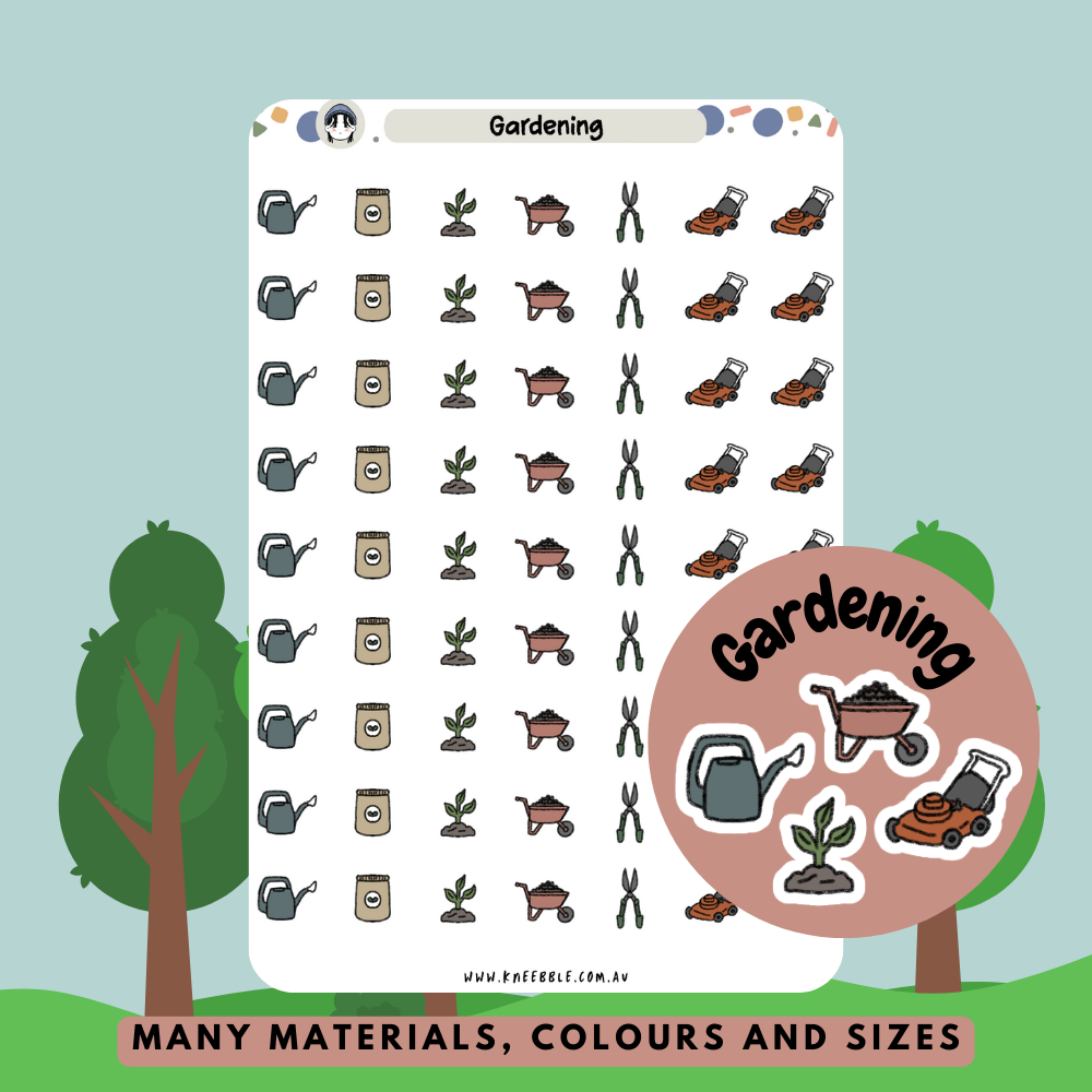 Colorful Gardening Planner Stickers for Organizing Planting Schedules and Tracking Garden Progress