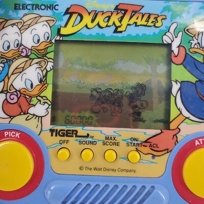 Vintage 1990 Disney Duck Tales Handheld Game Tiger WORKS MISSING